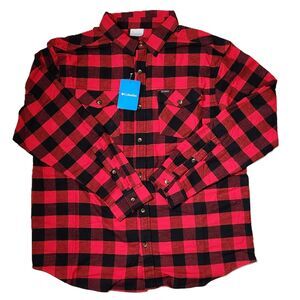 Columbia Bearmouth Springs EXS Roll Up Shirt | Men's size XL  Red Black Plaid
